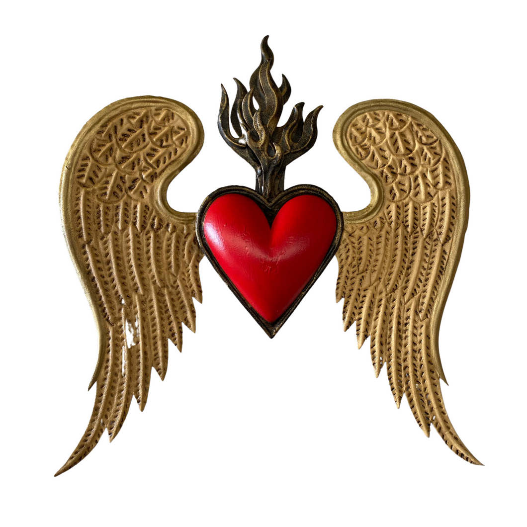 Red Heart w/ Gold Wings