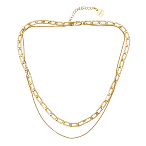 Cerise Layered Chain Necklace