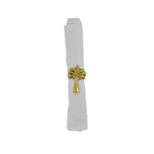 Load image into Gallery viewer, Brass Palm Tree Napkin Rings
