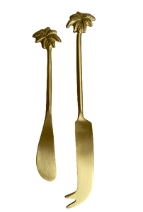 Tropical Brass Cheese Knives