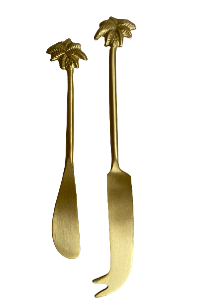 Tropical Brass Cheese Knives