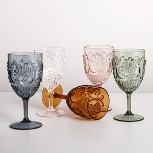 Acrylic Wine Goblets (4pcs) - Amber