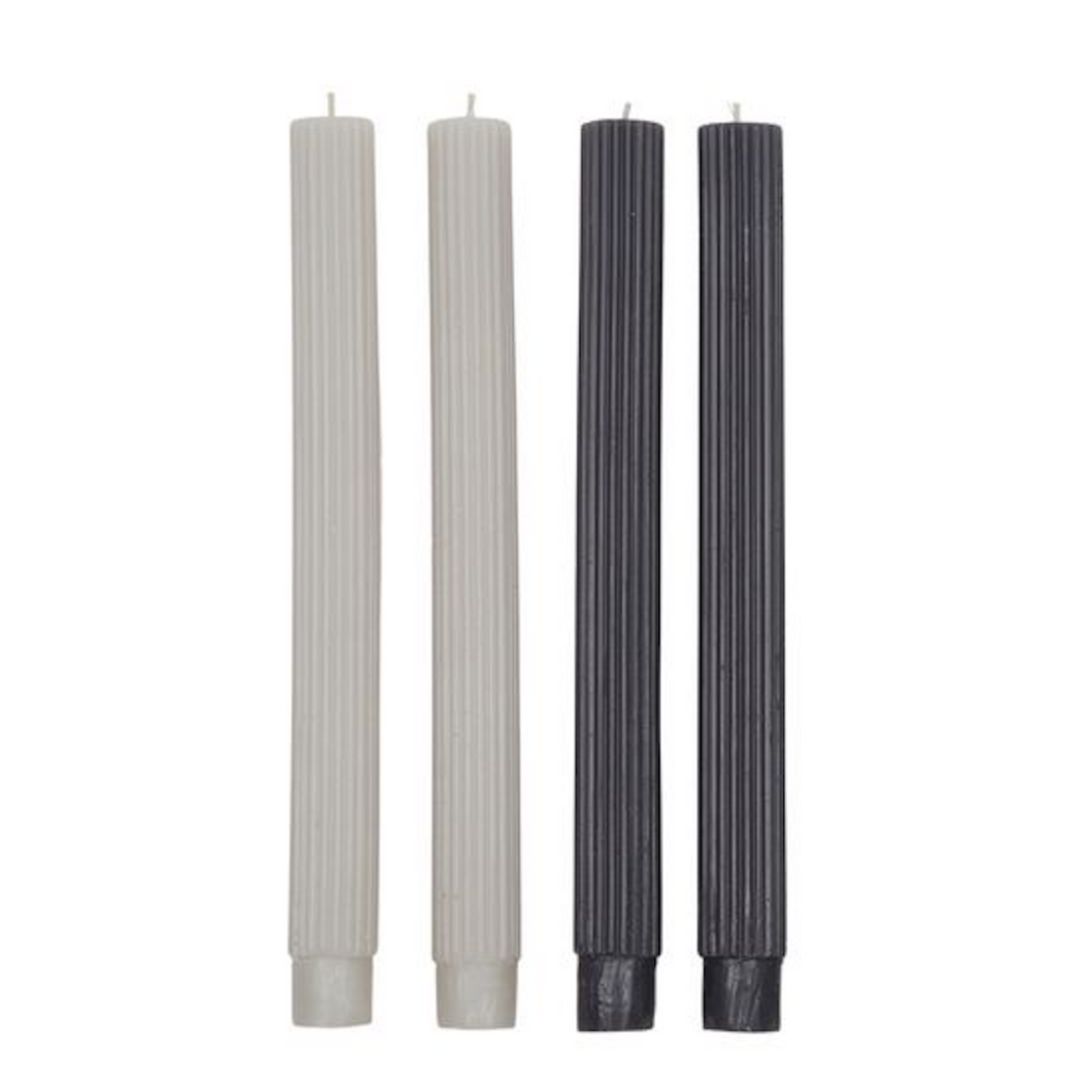 Ribbed Dinner Candles (Set of 4)